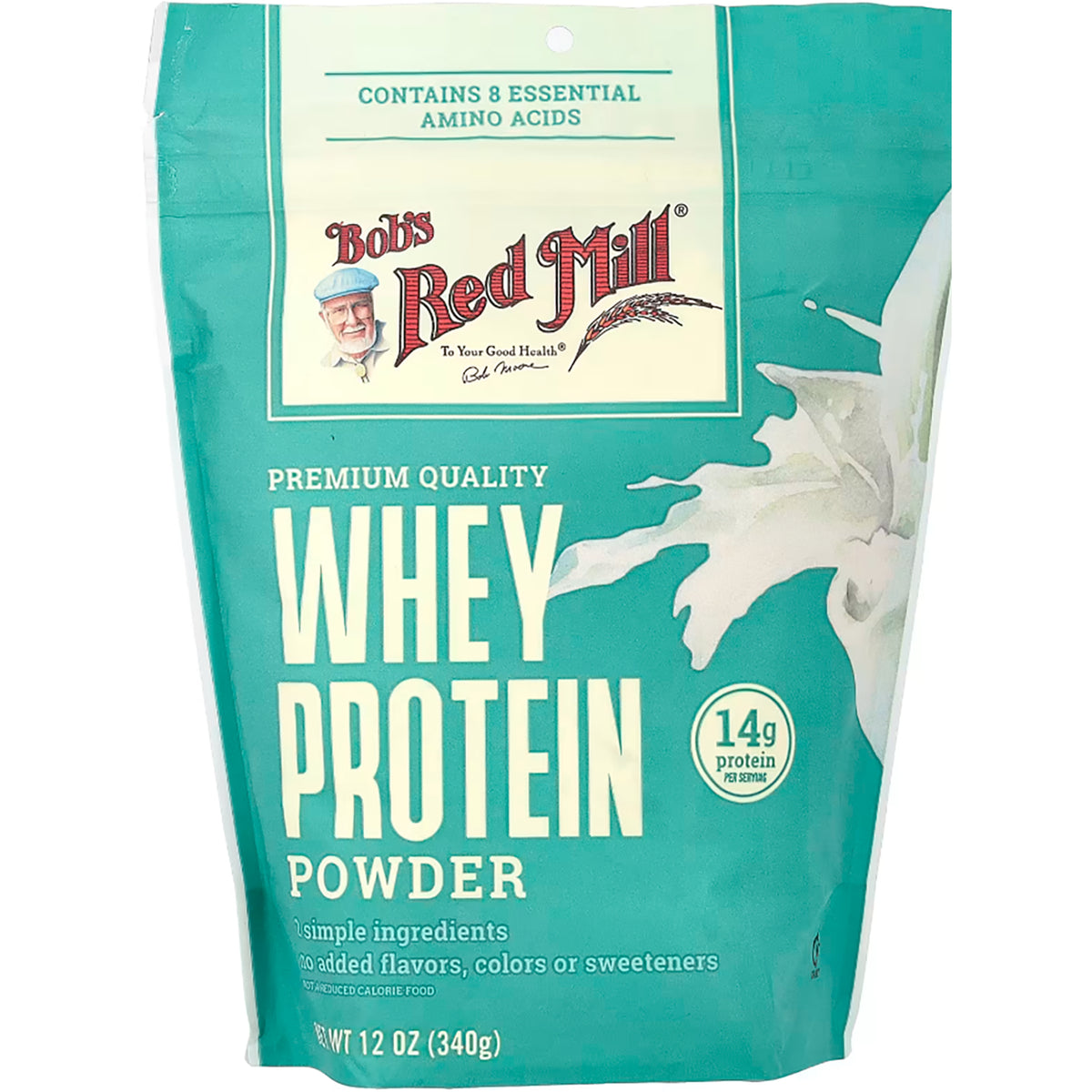 BOB134 | Bob's Red Mill Whey Protein Powder bag front labeled Premium Quality Whey Protein