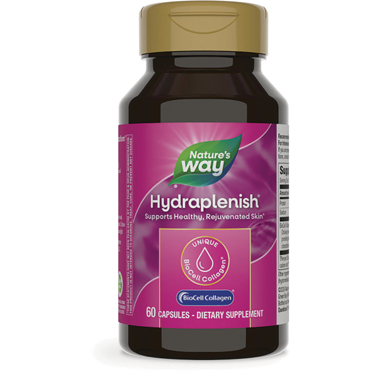NW624 | Nature's Way Hydraplenish bottle, 60 capsules dietary supplement with pink label
