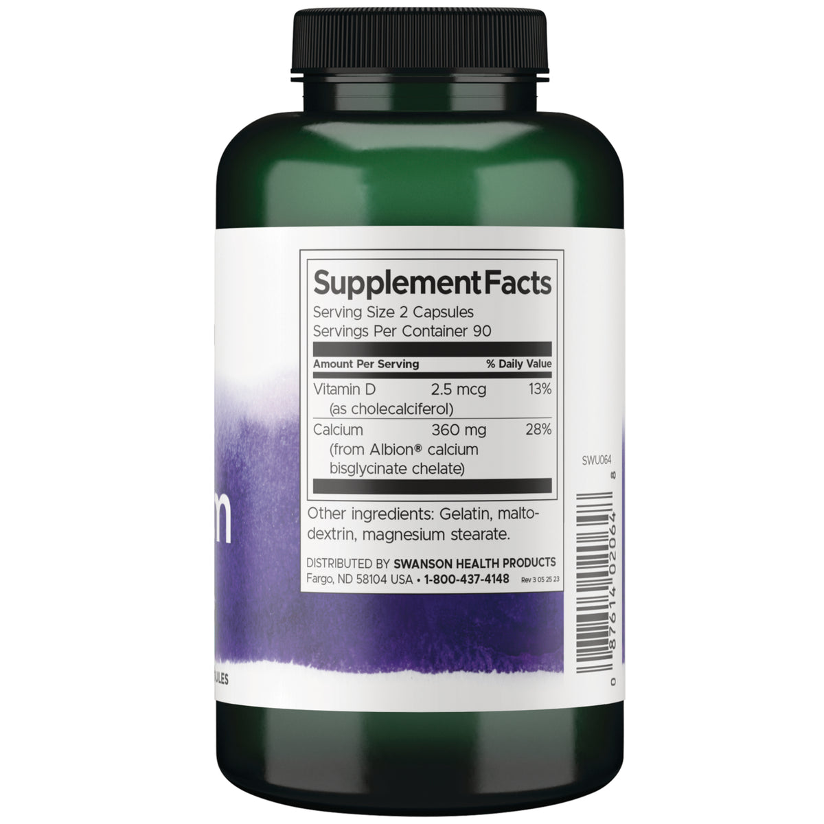 SWU064 | Back label with Supplement Facts