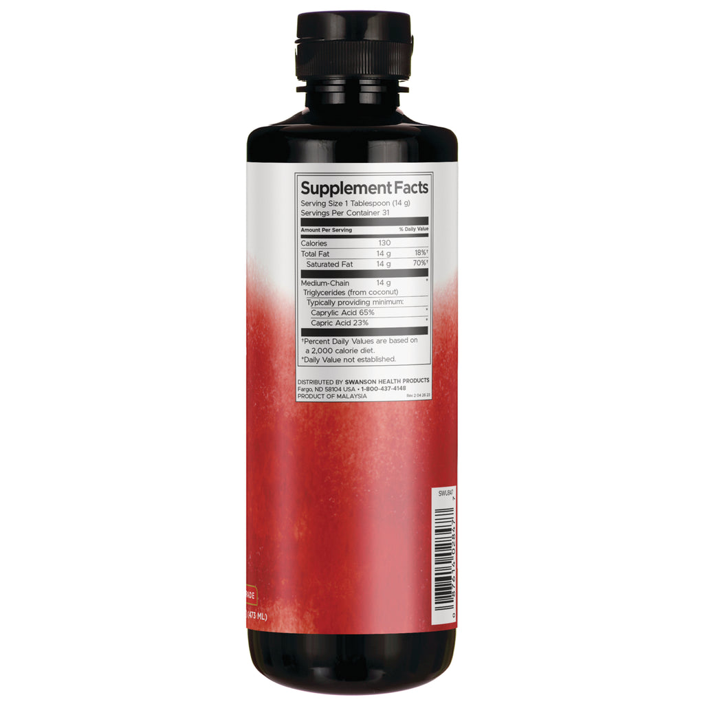 SWU847 | Supplement Facts panel: 1 tbsp (14 g), 130 calories, 14 g fat, 14 g MCTs from coconut oil - Thumbnail