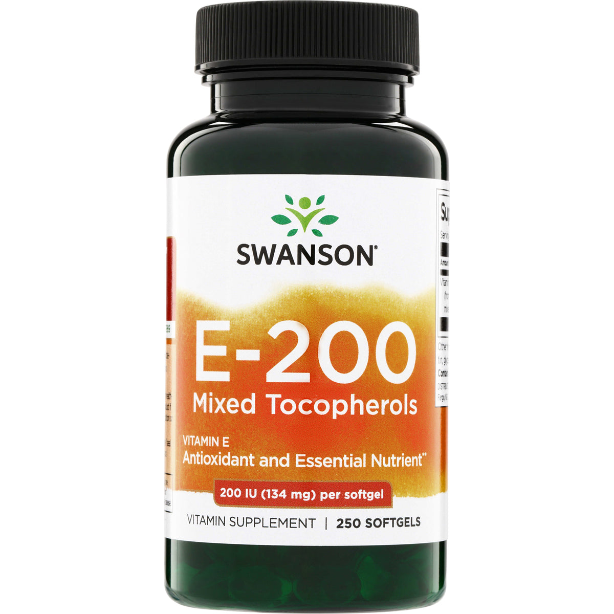 SW149 | Swanson E-200 Mixed Tocopherols Vitamin E, 200 IU (134 mg) per softgel, 250 softgels bottle