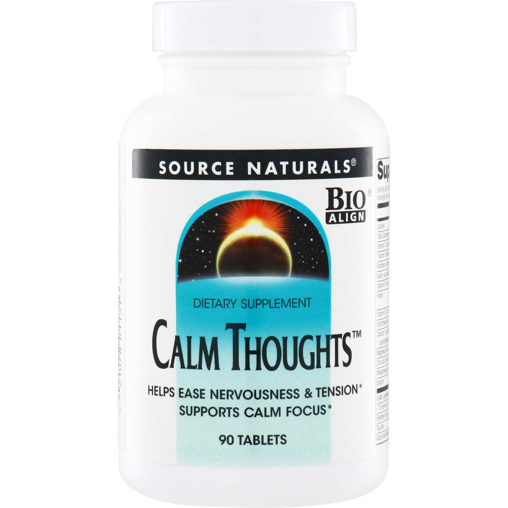 SN283 | Source Naturals Calm Thoughts dietary supplement bottle, 90 tablets - Thumbnail