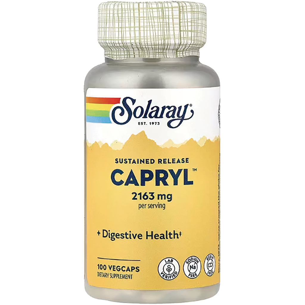 SLR313 | Solaray Sustained Release Capryl 2163 mg per serving, Digestive Health, 100 VegCaps - Thumbnail