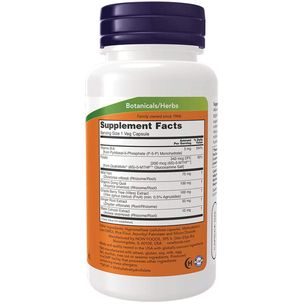 NWF1387 | Supplement Facts and ingredient panel on back of white supplement bottle labeled Botanicals/Herbs - Thumbnail