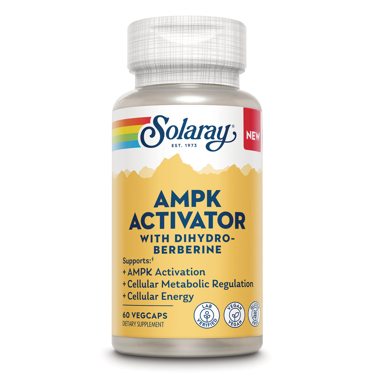 SLR536 | Solaray AMPK Activator bottle with dihydro-berberine label, 60 vegcaps