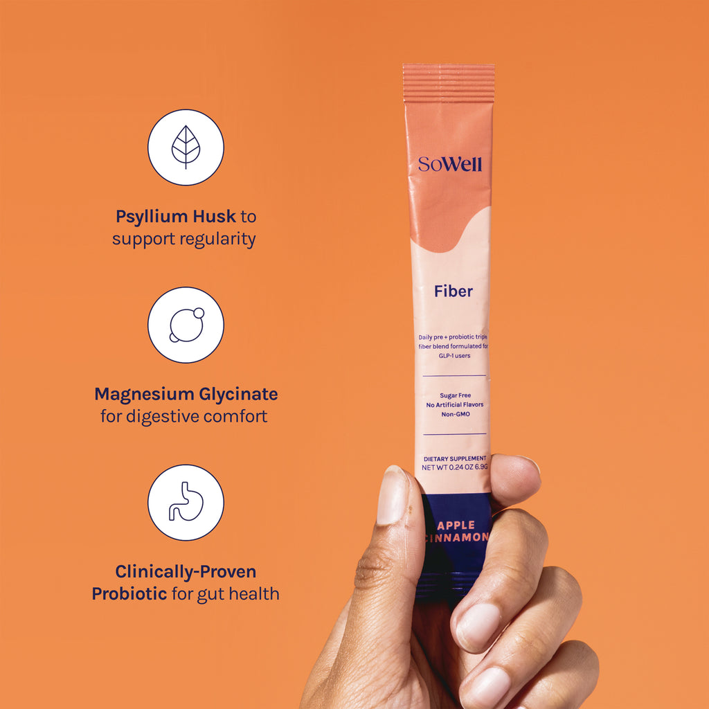 SOW003 | SoWell Fiber stick pack with benefits: Psyllium Husk, Magnesium Glycinate, Clinically-Proven Probiotic - Thumbnail