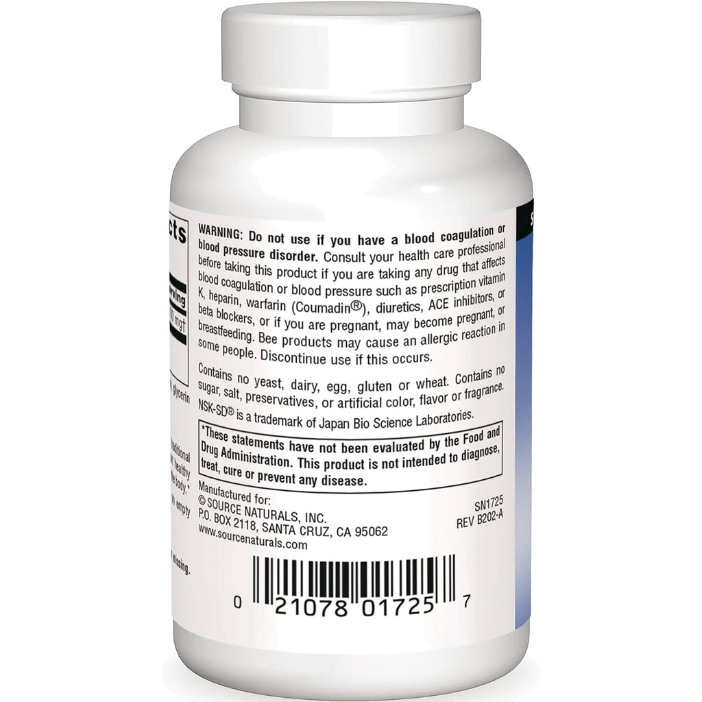 SN626 | Supplement bottle back label with warning text, Source Naturals manufacturer info, and barcode - Thumbnail