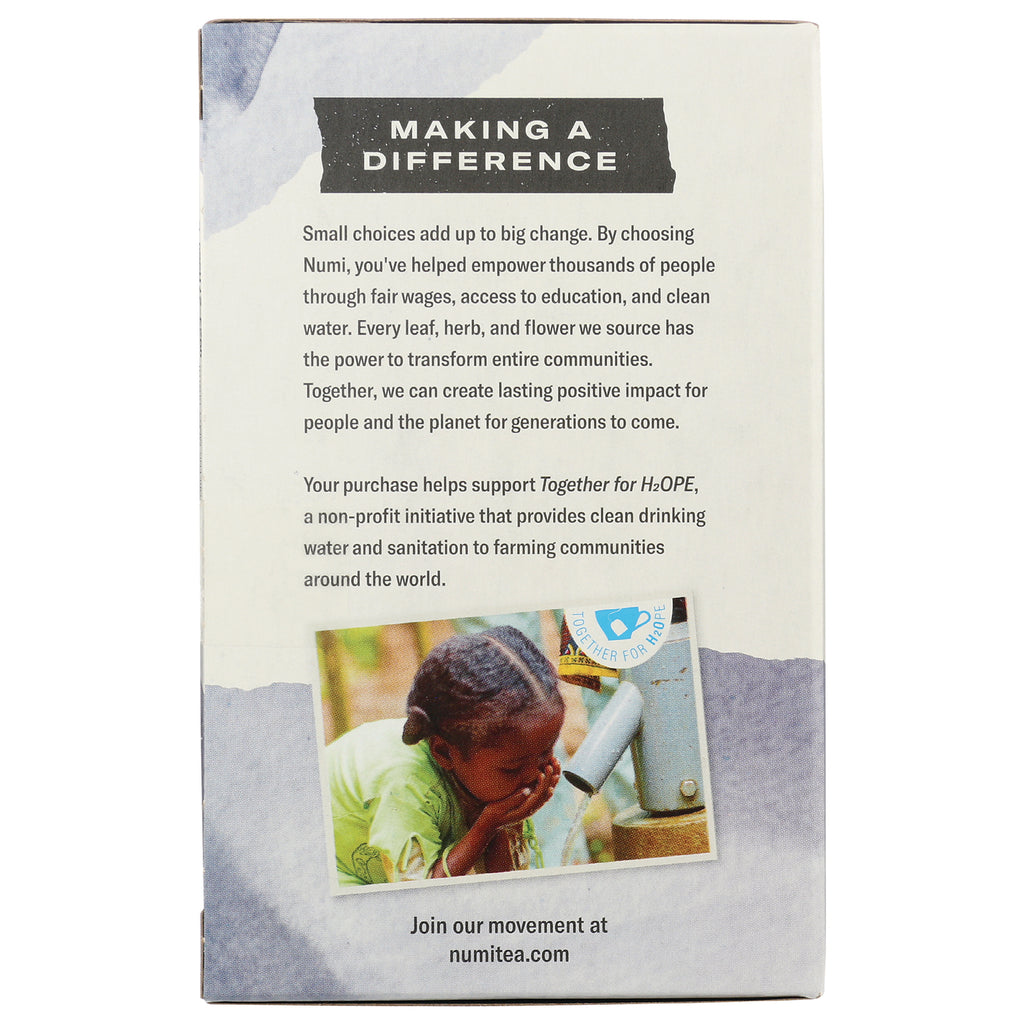 NUM007 | Back panel reading MAKING A DIFFERENCE, text about Together for H2OPE, and photo of a child drinking from a hand pump - Thumbnail