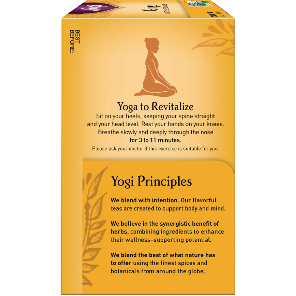 AHW007 | Yogi tea box panel with Yoga to Revitalize instructions and Yogi Principles brand message - Thumbnail