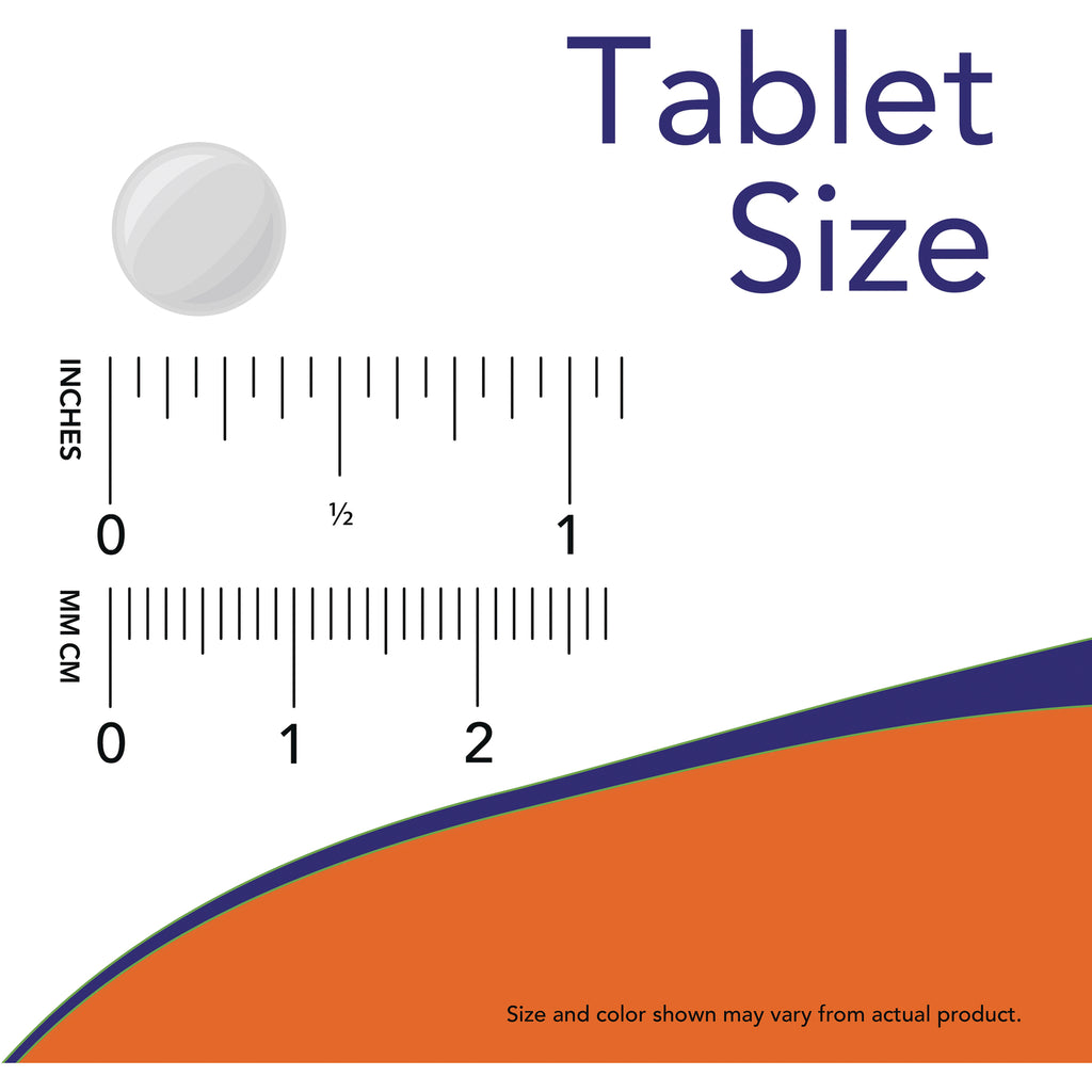 NWF580 | Tablet size diagram with round white tablet and rulers in inches and millimeters - Thumbnail