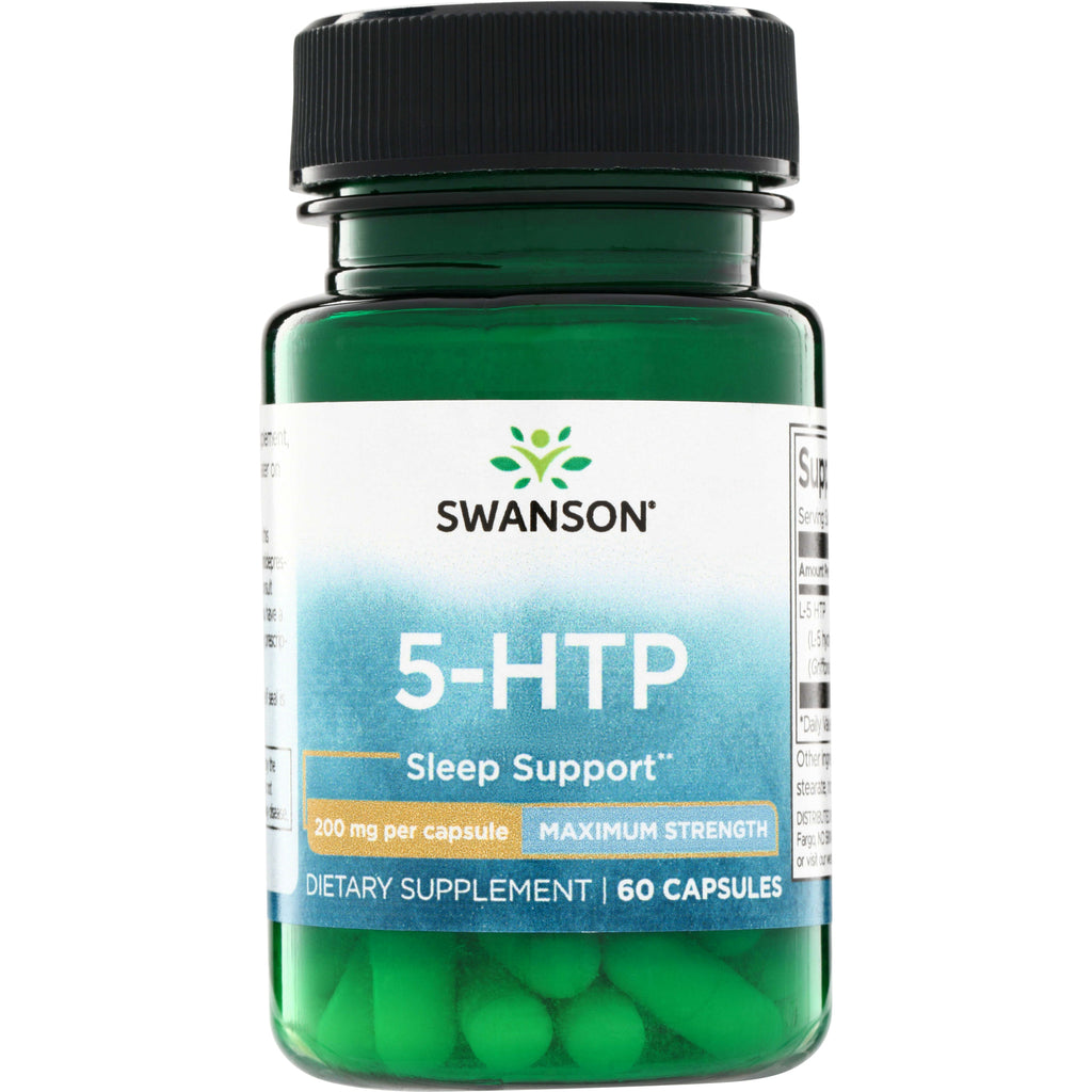 SWU963 | Swanson 5-HTP Sleep Support, maximum strength 200 mg per capsule, dietary supplement, 60 capsules bottle - Thumbnail