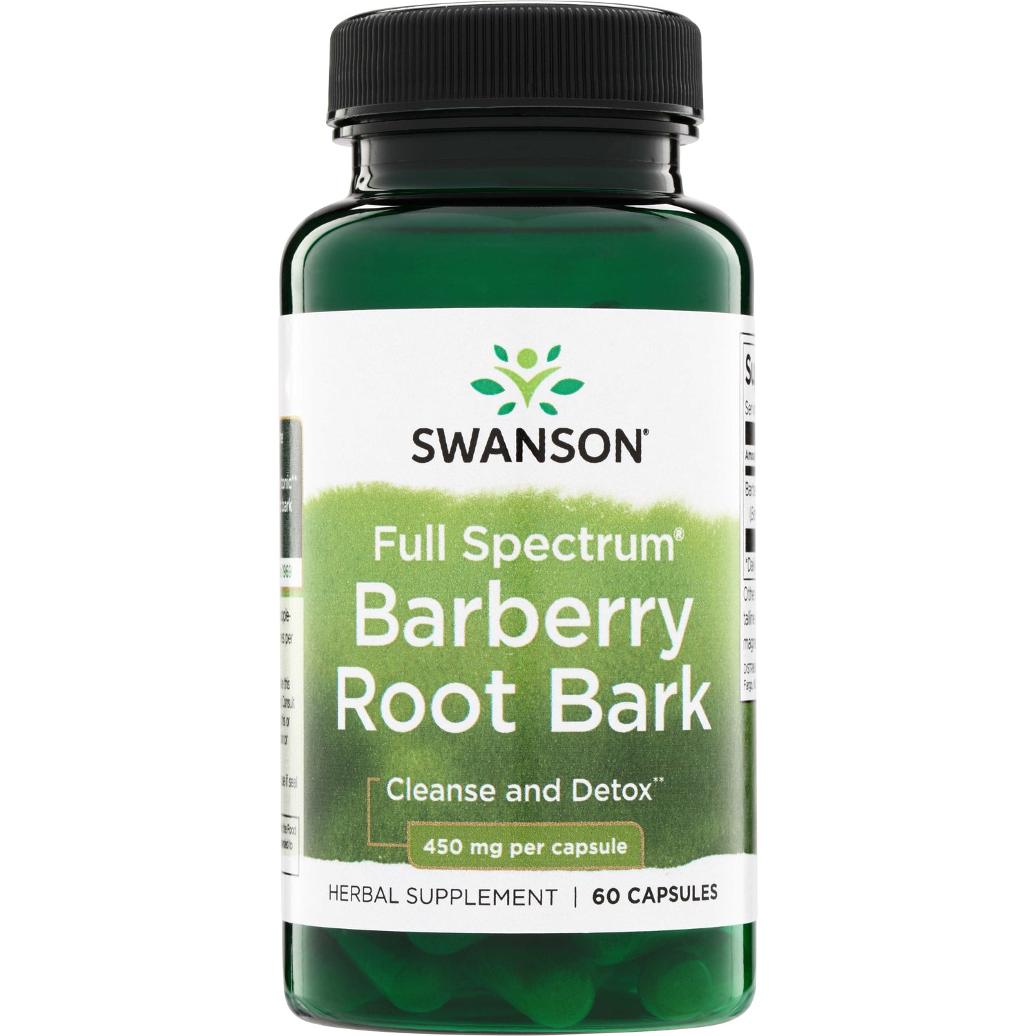 SW1814 | Swanson Full Spectrum Barberry Root Bark supplement bottle, 450 mg per capsule, 60 capsules