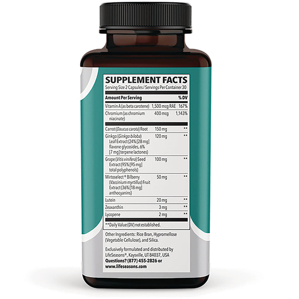 LSS006 | back label showing Supplement Facts and ingredients panel on teal supplement bottle - Thumbnail