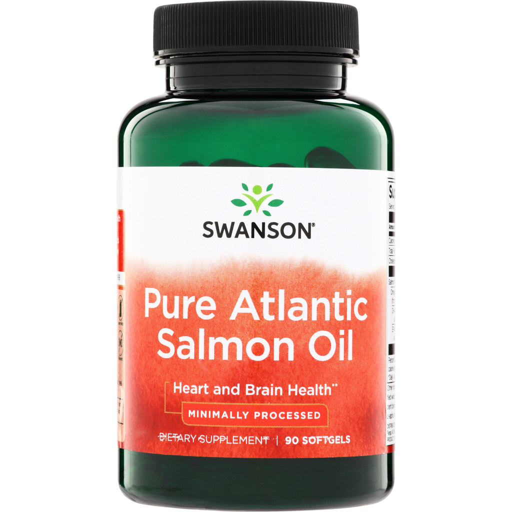 SWE086 | Swanson Pure Atlantic Salmon Oil bottle front, Heart and Brain Health, 90 softgels - Thumbnail