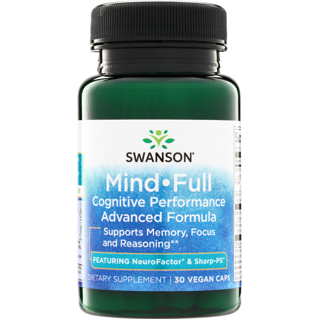 SW1827 | Swanson MindFull cognitive performance supplement, supports memory, focus, and reasoning, 30 vegan caps - Thumbnail