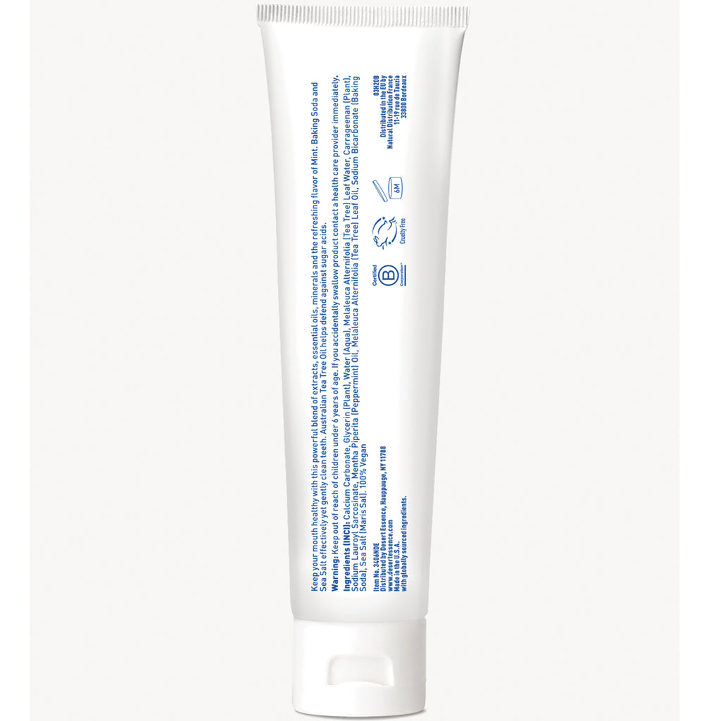 White tube back showing vertical blue ingredient and directions text and a white flip-top cap - Thumbnail