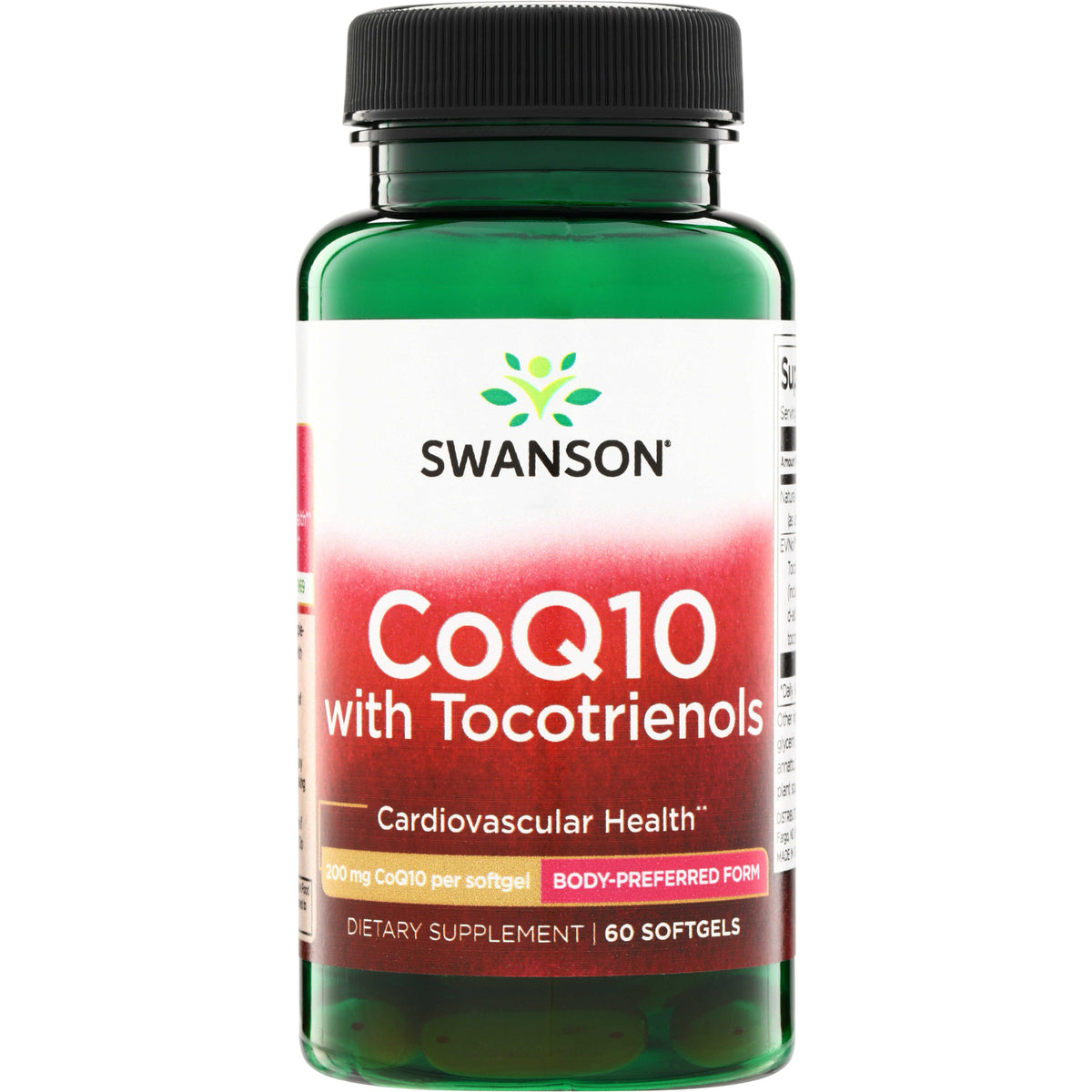 SWU345 | Swanson CoQ10 with Tocotrienols, 200 mg per softgel, Body-Preferred Form, 60 softgels