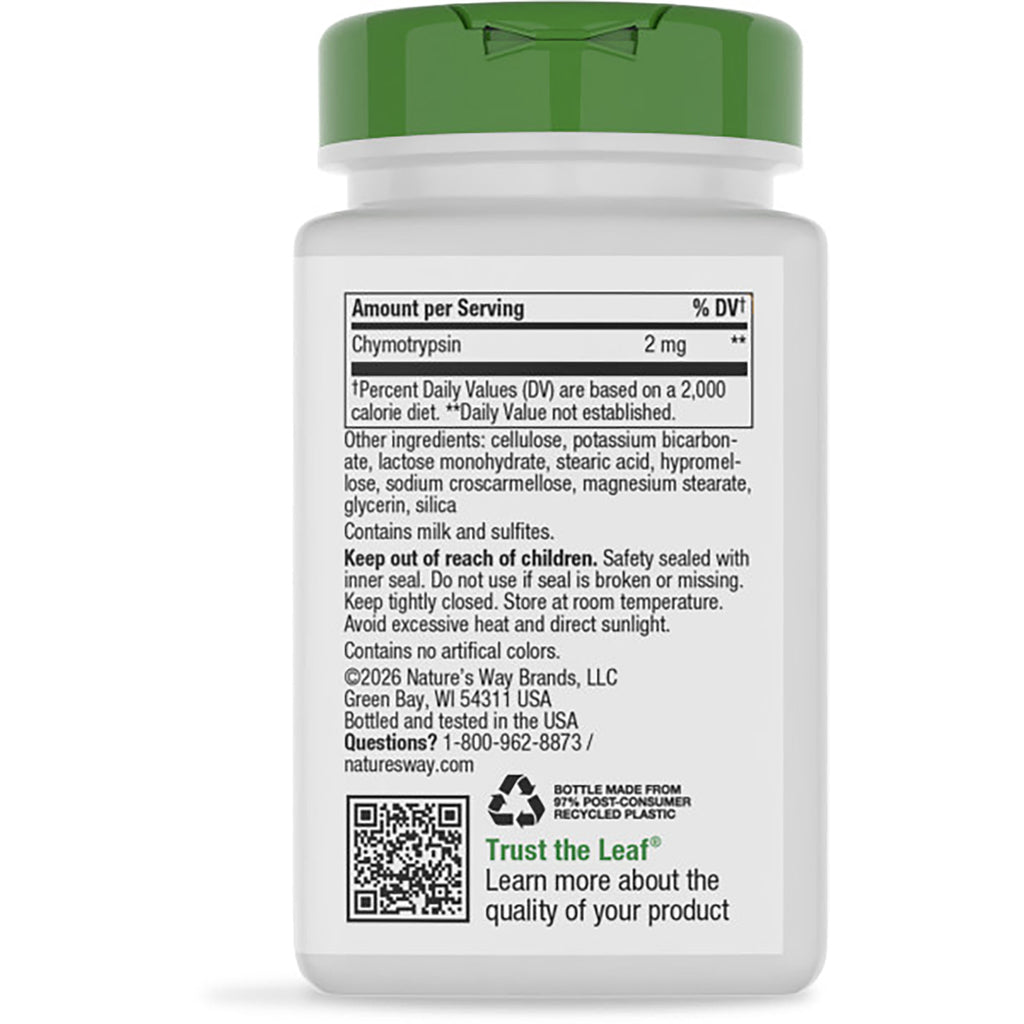 ET255 | Back label of bottle reading Digestive and Systemic Enzymes, showing usage directions, warnings, and barcode - Thumbnail