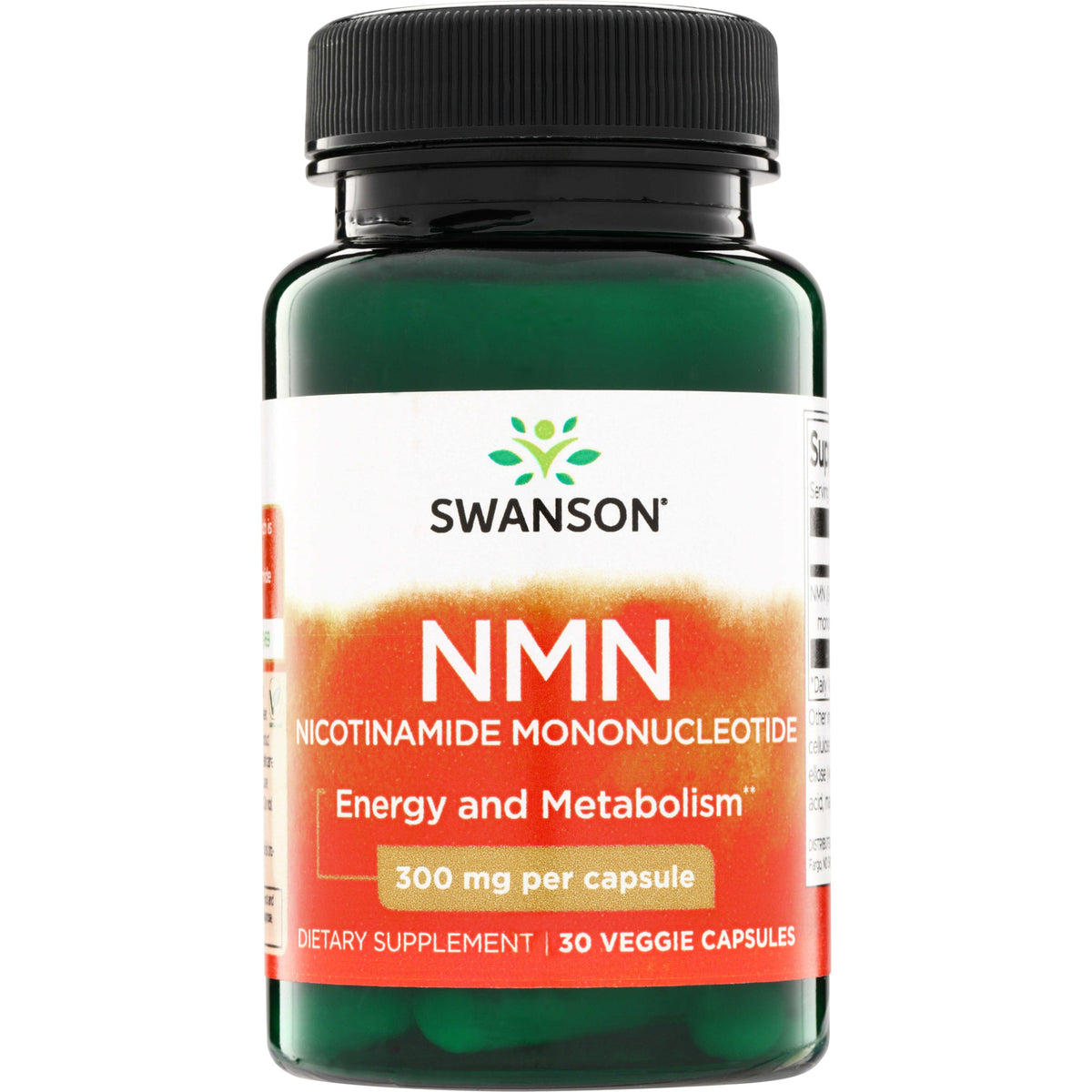 SW1819 | Swanson NMN Nicotinamide Mononucleotide, Energy and Metabolism, 300 mg per capsule, 30 veggie capsules