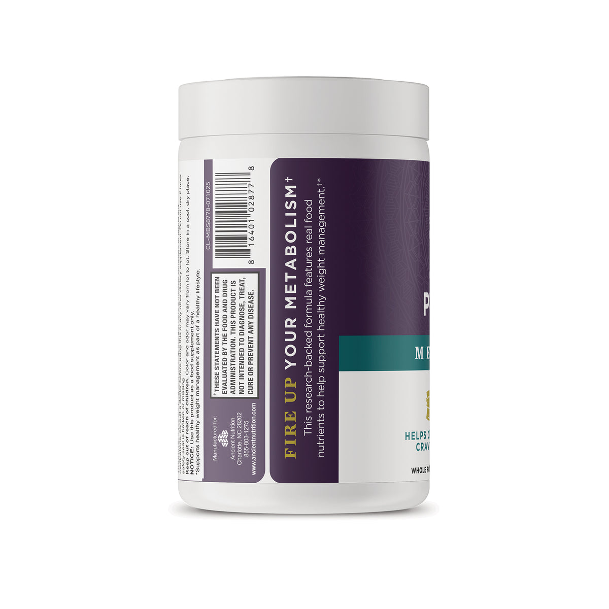ATN150 | Back label of a dietary supplement bottle with barcode, warnings, and storage instructions