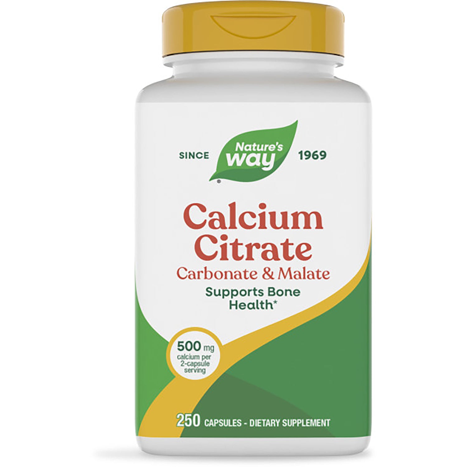 NW354 | Nature's Way Calcium Citrate bottle, 250 capsules dietary supplement with green label