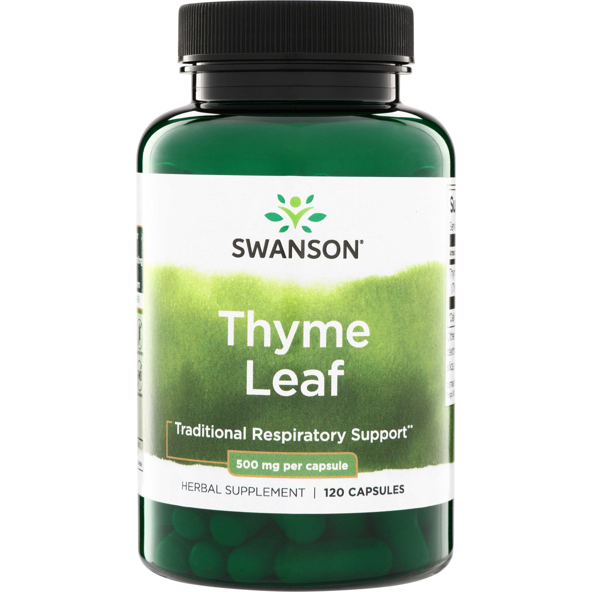 SW1062 | Swanson Thyme Leaf herbal supplement, 500 mg per capsule, 120 capsules