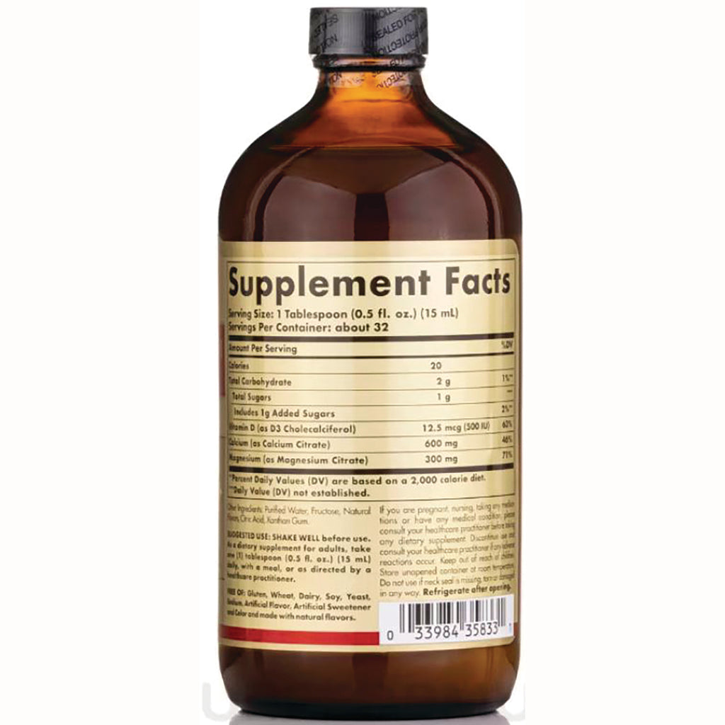 SLG319 | brown glass bottle back showing Supplement Facts label and barcode - Thumbnail