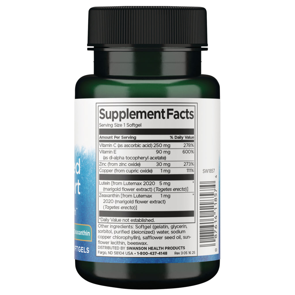 SW1857 | Back label showing Supplement Facts panel, ingredients, and barcode - Thumbnail