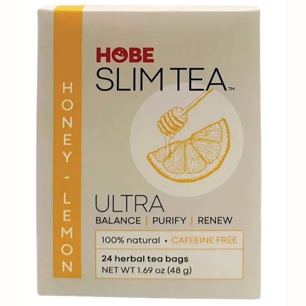 HBL010 | Hobe Slim Tea Honey-Lemon box front showing 24 herbal tea bags, 100% natural, caffeine free - Thumbnail