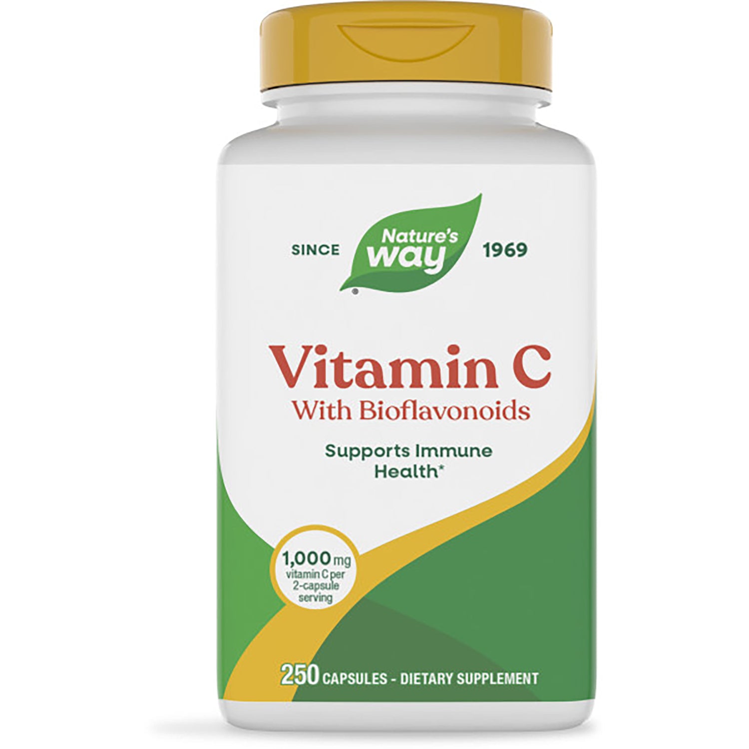 NW344 | Nature's Way Vitamin C with bioflavonoids bottle, 250 capsules front label