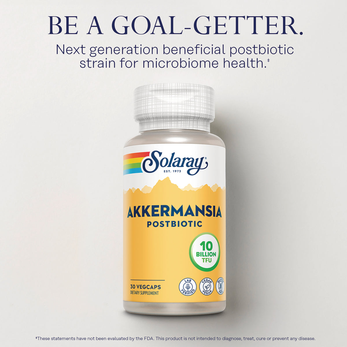 SLR541 | Solaray Akkermansia Postbiotic 30 vegcaps, 10 billion TFU, Be a Goal-Getter