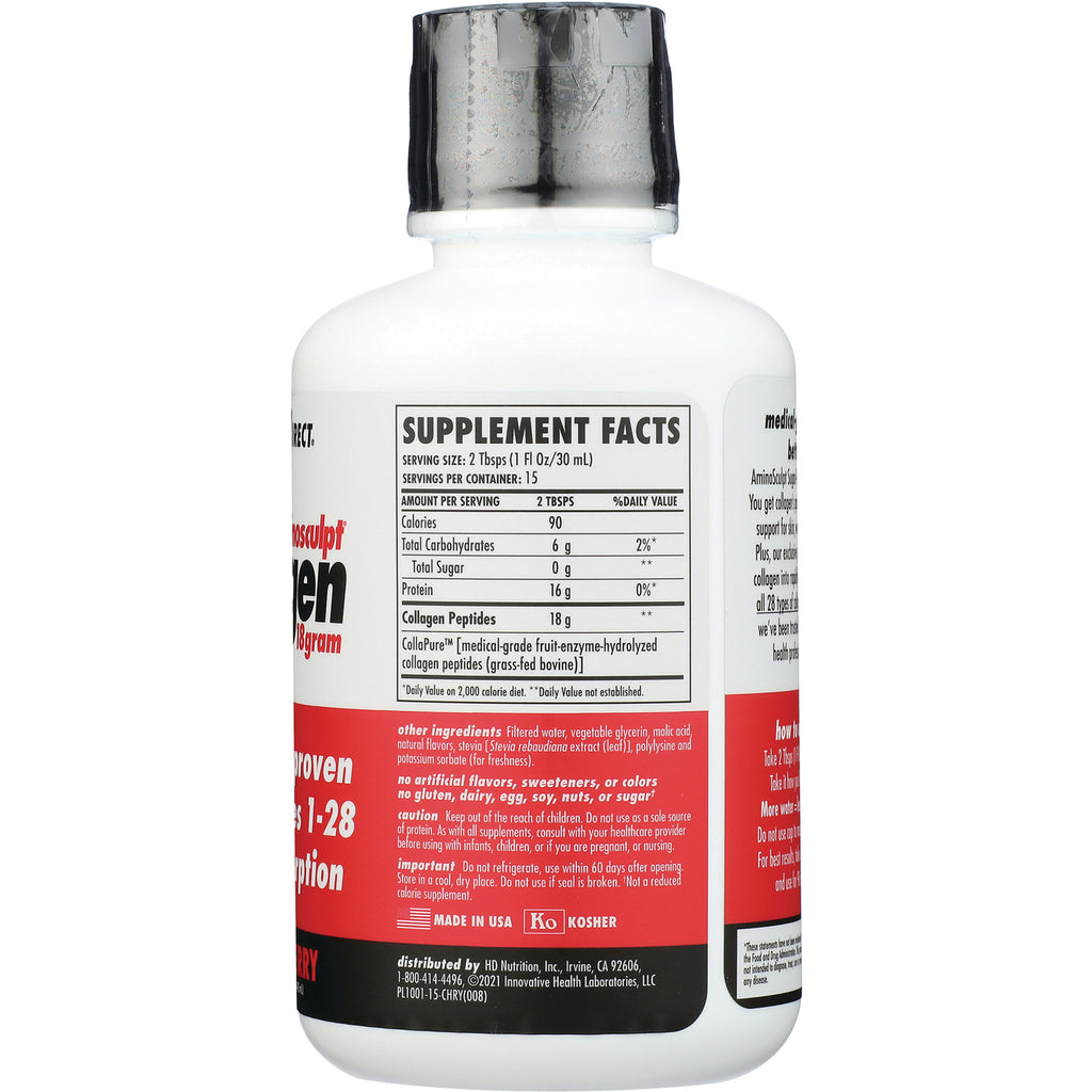 Bottle back showing Supplement Facts panel and ingredient text on white and red label - Thumbnail