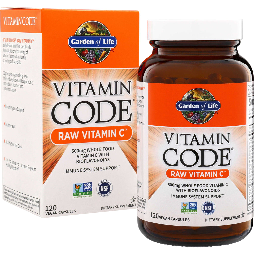 GLF146 | Garden of Life Vitamin Code Raw Vitamin C 500mg, 120 vegan capsules - Thumbnail