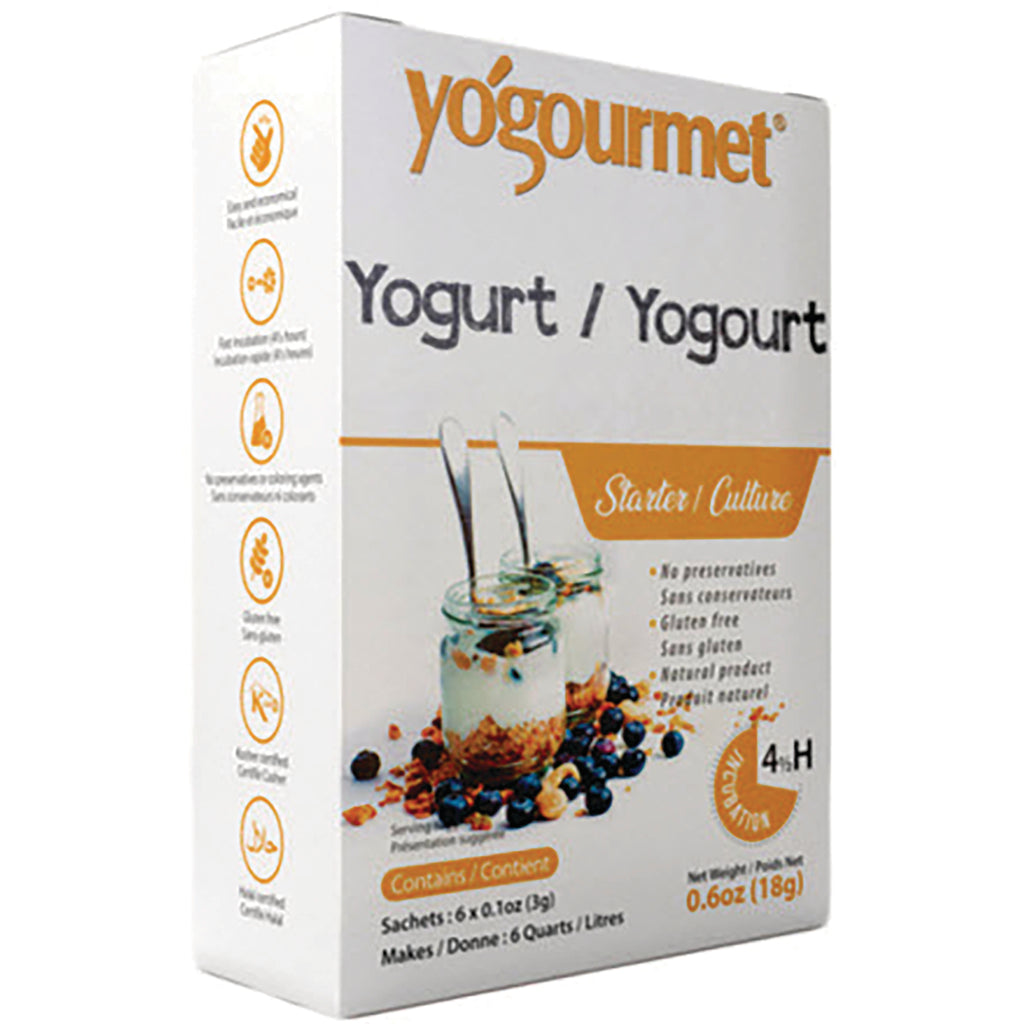 YOG005 | Yogourmet Yogurt Starter Culture box, 6 sachets, gluten free - Thumbnail