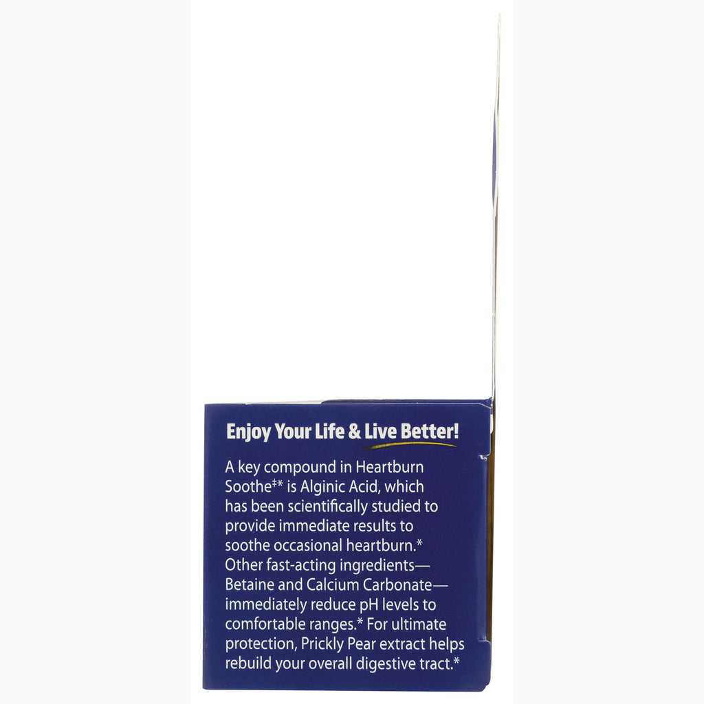 EMD064 | Blue product infographic panel reading Enjoy Your Life & Live Better! describing alginic acid, betaine, calcium carbonate and prickly pear extract - Thumbnail