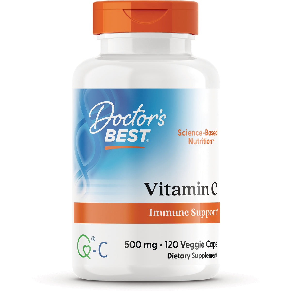 DB215 | Doctor's Best Vitamin C 500 mg 120 veggie caps bottle front labeled Immune Support