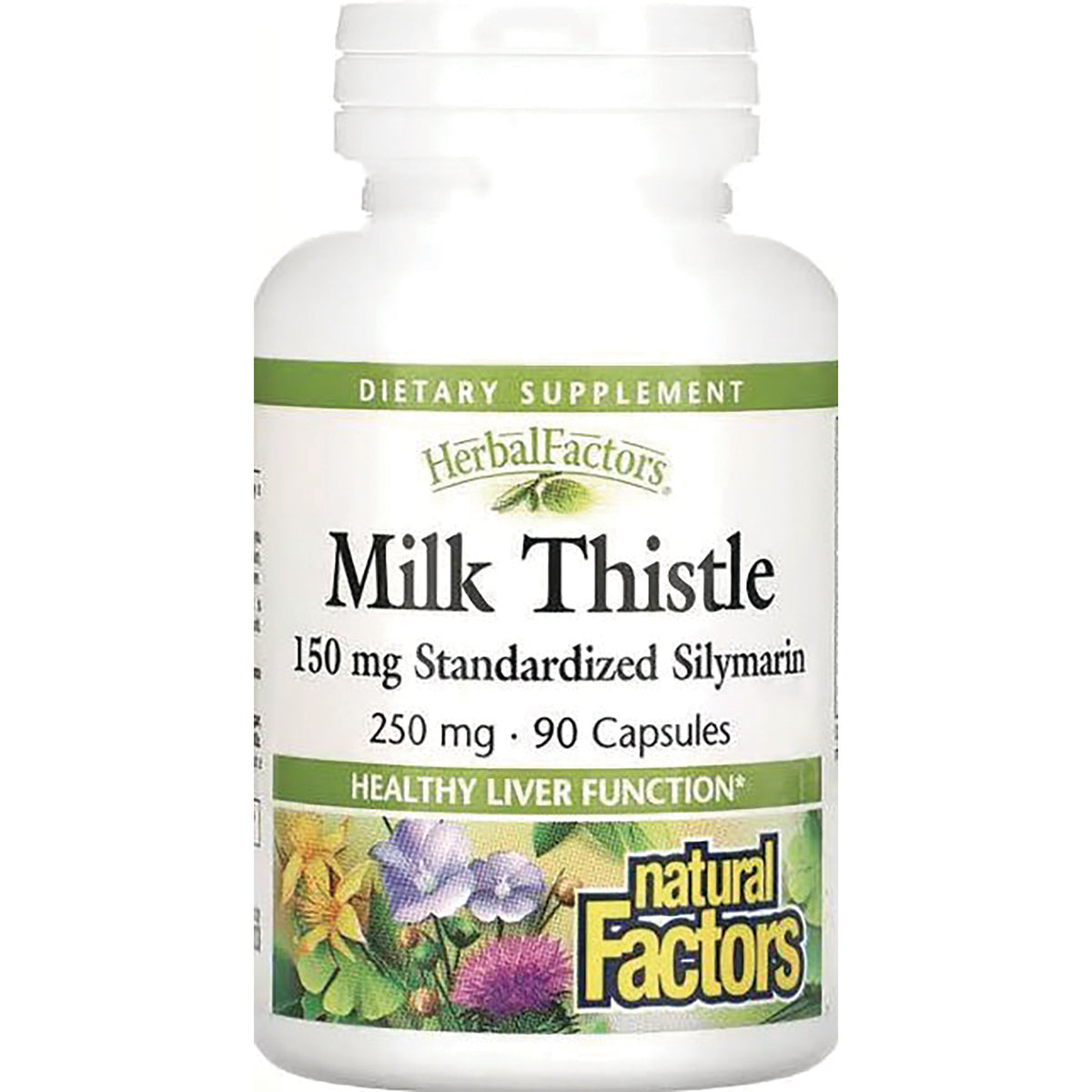 NFC073 | Natural Factors Milk Thistle bottle, 150 mg standardized silymarin, 90 capsules