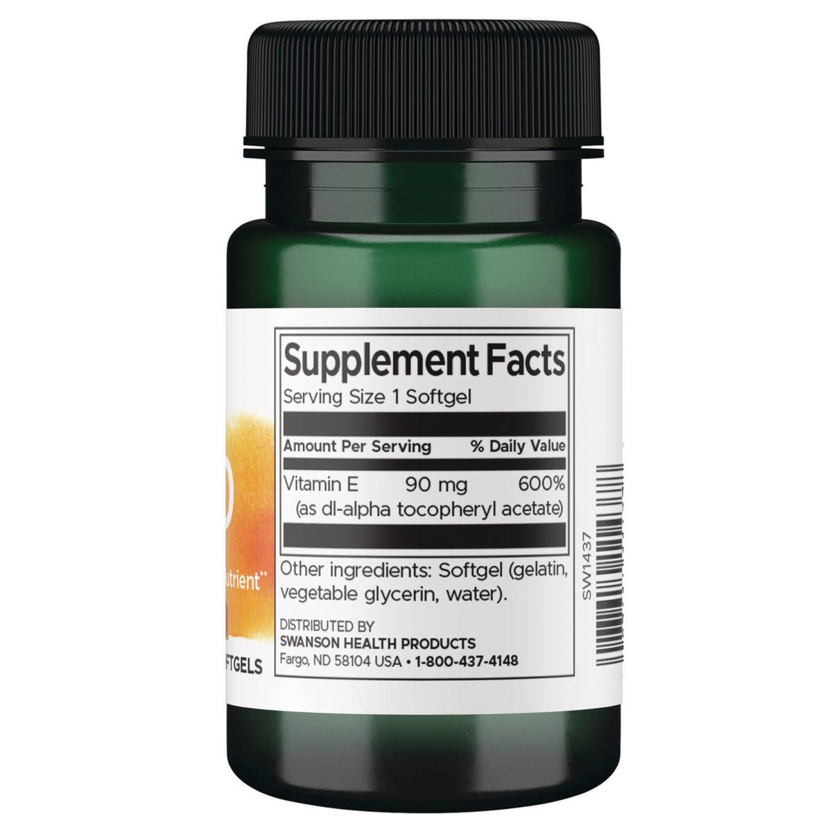 SW1437 |  Back label with supplement facts and serving information