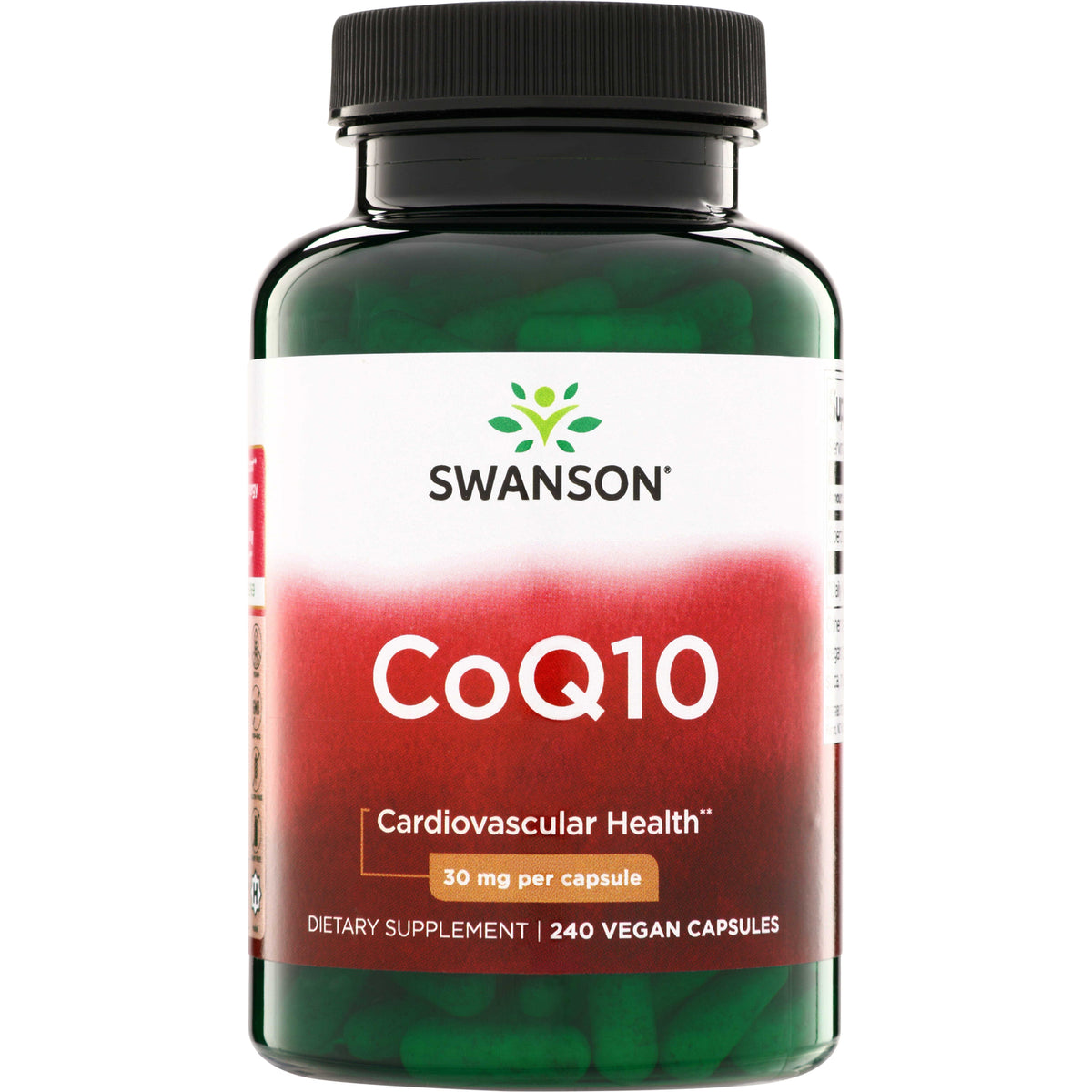 SW761 | Swanson CoQ10 supplement bottle, 30 mg per capsule, 240 vegan capsules