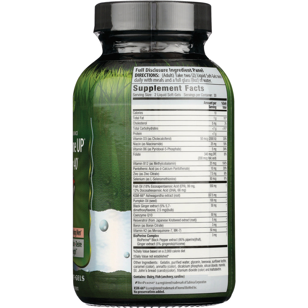 IR256 | Back label showing Supplement Facts panel and ingredient list on green supplement bottle - Thumbnail