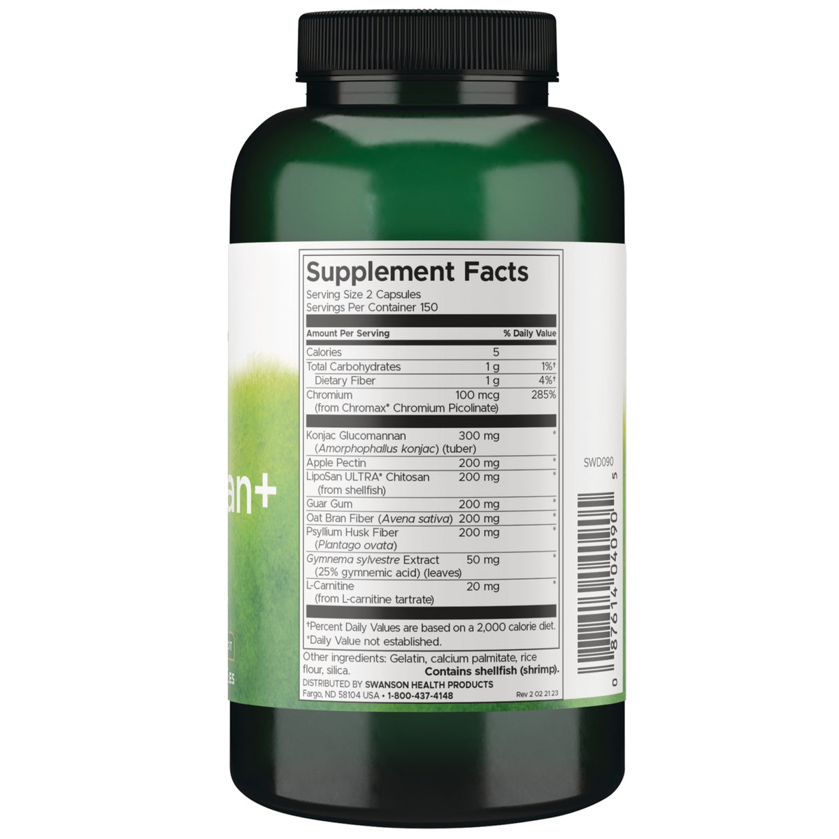 SWD090 | Back label with supplement facts and serving information