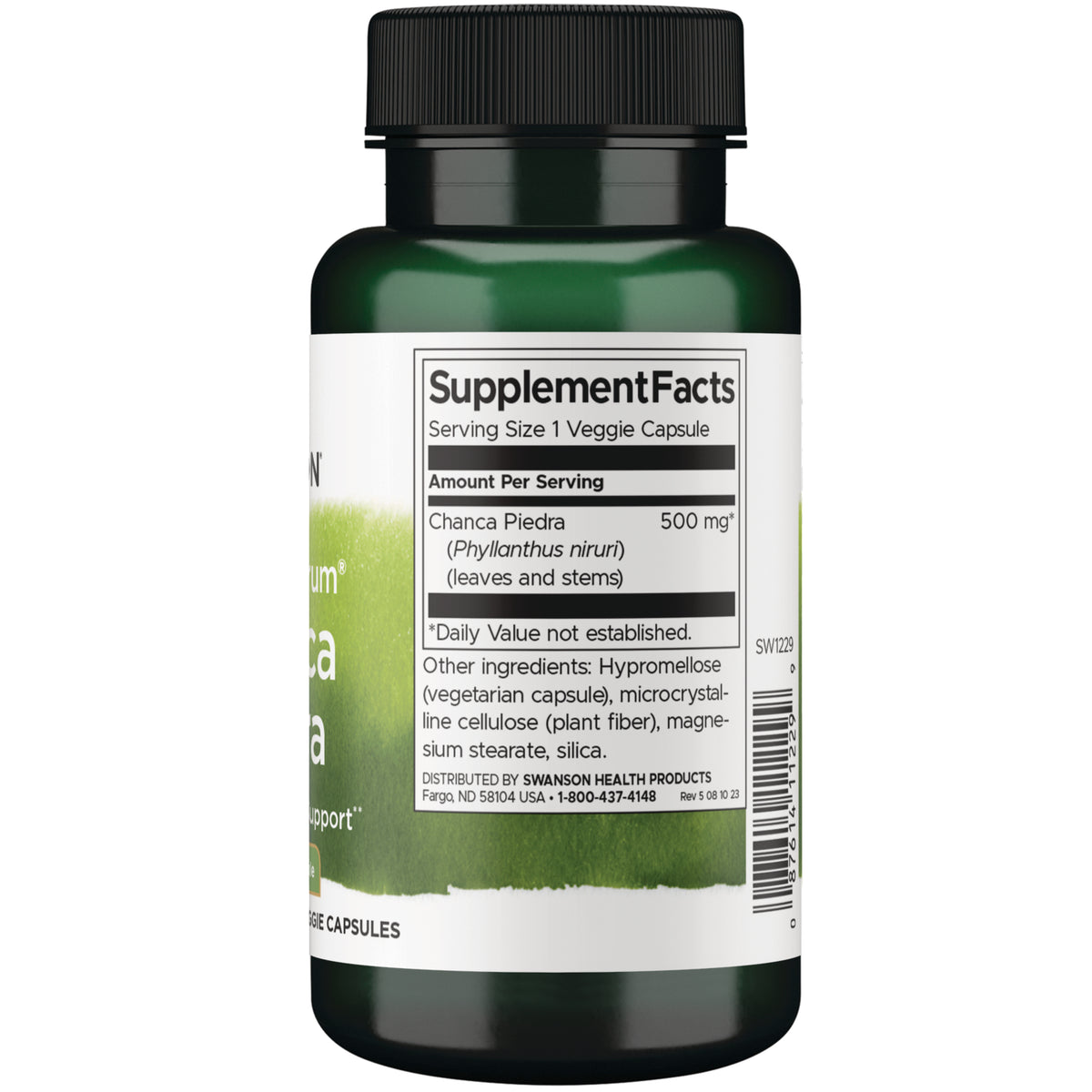 SW1229 | Back label with Supplement Facts