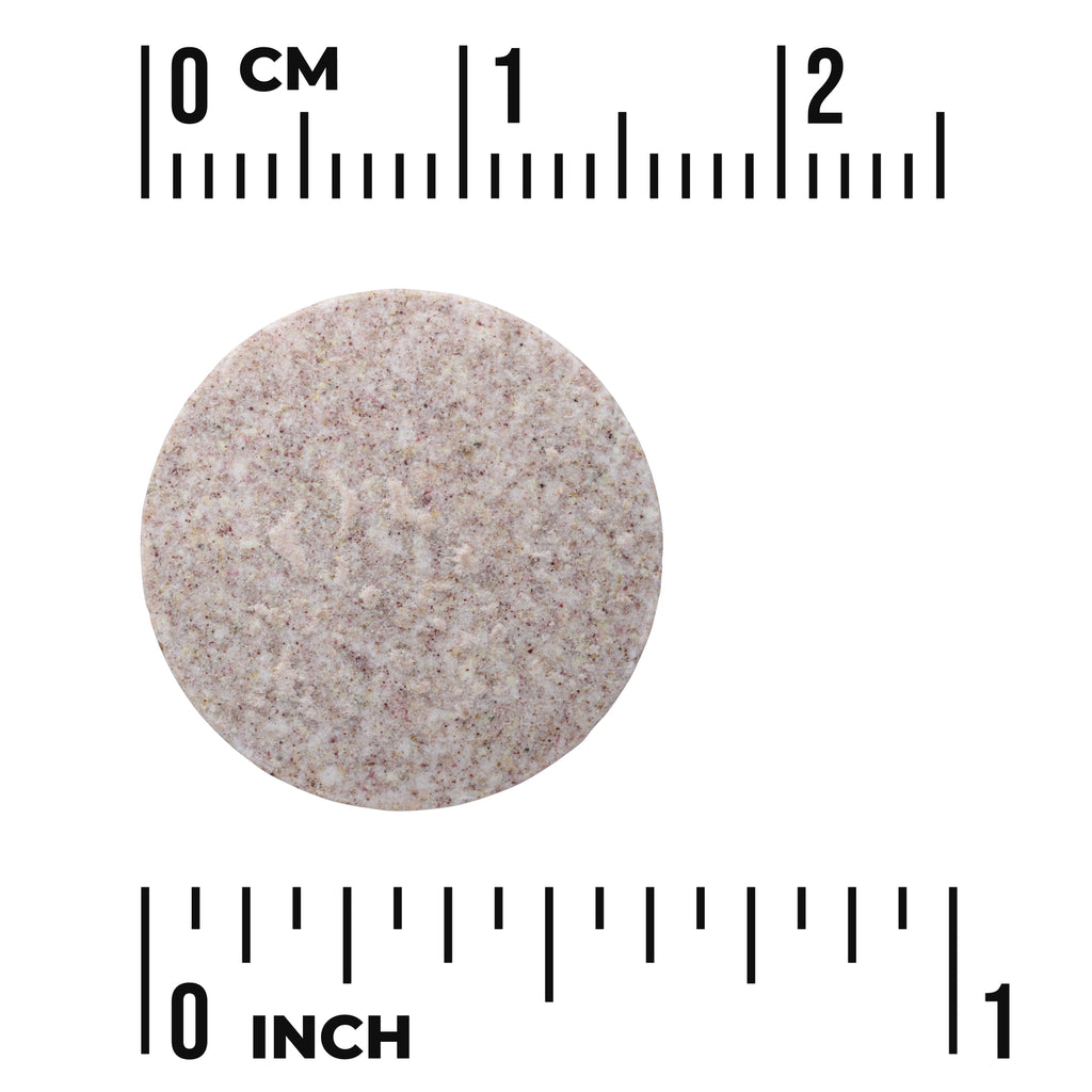 SW1791 | Round speckled tablet shown with size scale in inches and centimeters - Thumbnail