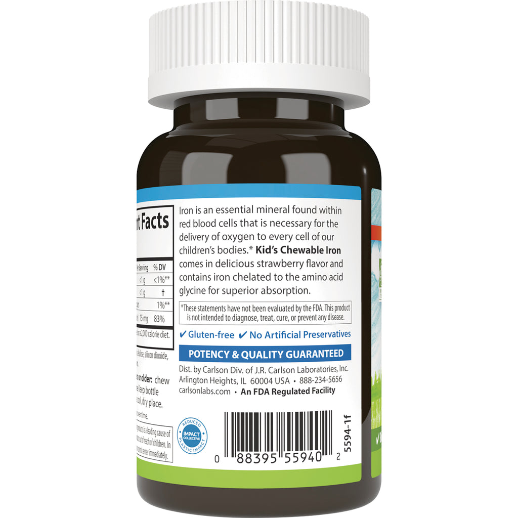 CSN296 | Back label of brown supplement bottle showing product description, gluten-free claims, potency guarantee and barcode - Thumbnail