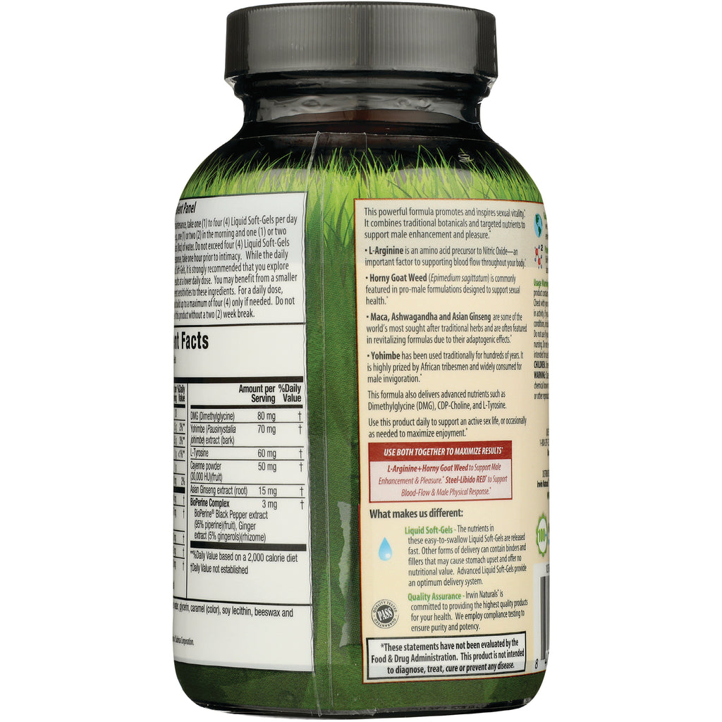 IR222 | Back of green supplement bottle showing supplement facts panel, ingredients and usage information - Thumbnail