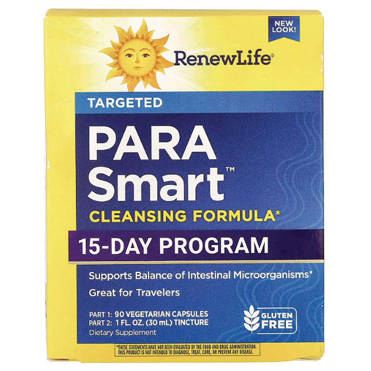 RNL035 | RenewLife PARA Smart cleansing formula 15-day program box labeled gluten free