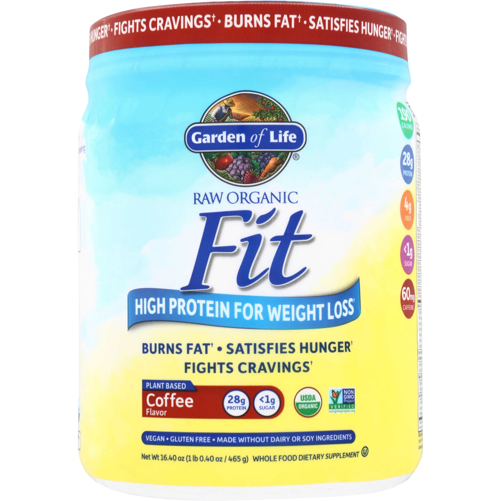 GLF174 | Garden of Life Raw Organic Fit, Coffee Flavor, high protein for weight loss, 28g protein - Thumbnail