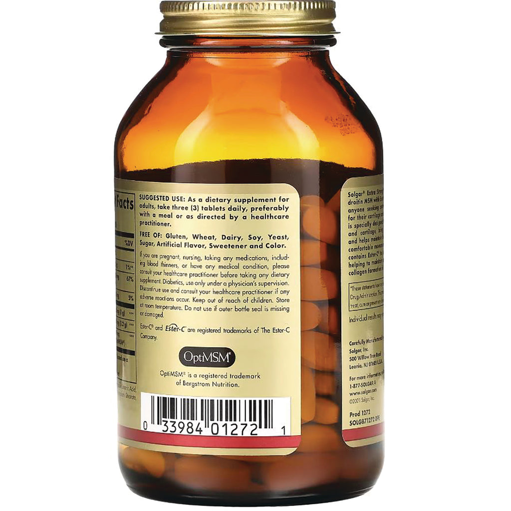 SLG316 | back of amber supplement bottle showing supplement facts label, barcode and tablets inside - Thumbnail