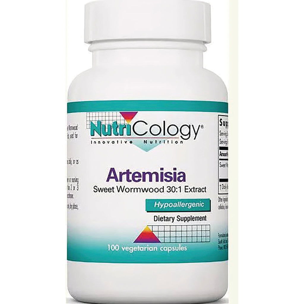 NCL048 | NutriCology Artemisia Sweet Wormwood 30:1 extract bottle labeled Hypoallergenic dietary supplement, 100 vegetarian capsules - Thumbnail