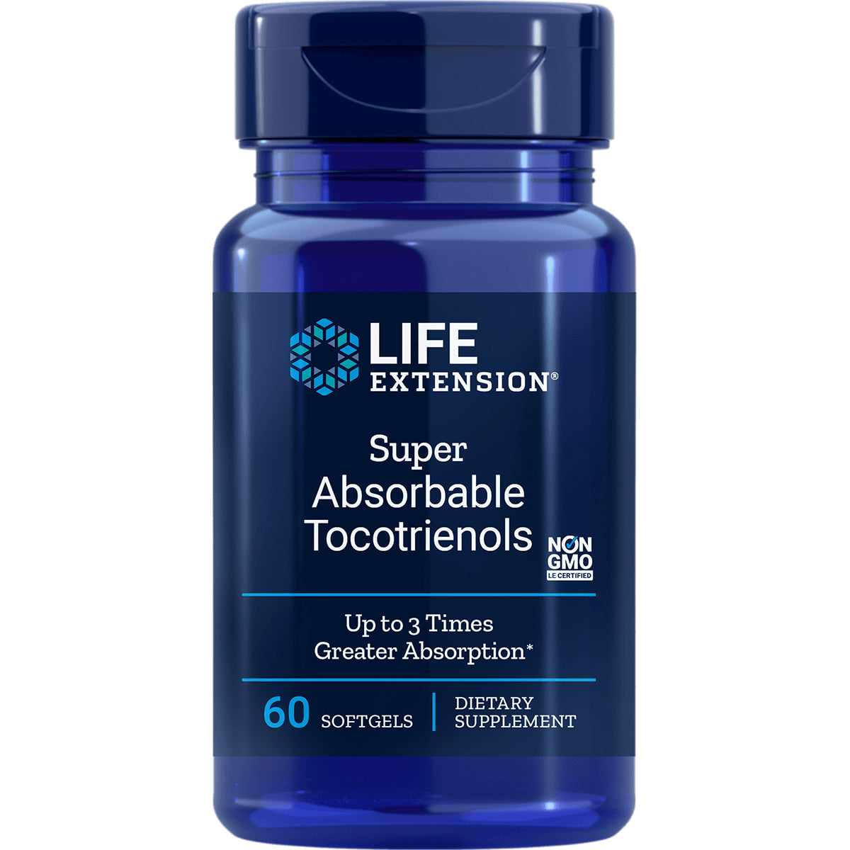 LE151 | Life Extension Super Absorbable Tocotrienols bottle, 60 softgels dietary supplement, Non GMO